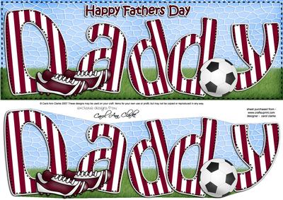 Large Dl Happy Fathers Day Daddy Card & 3D Decoupage