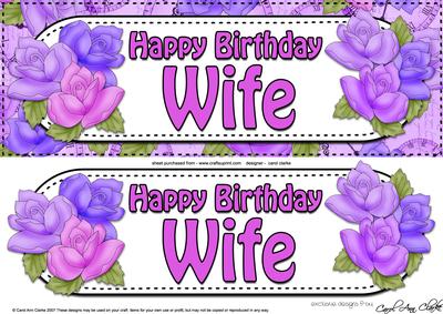 Large Dl Happy Birthday Wife Quick Card & 3D Decoupage