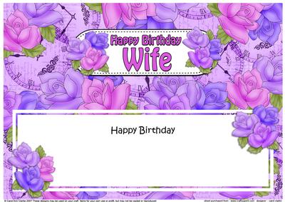Happy Birthday Wife Matching Large Dl Insert