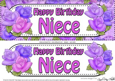 Large Dl Happy Birthday Niece Quick Card & 3D Decoupage