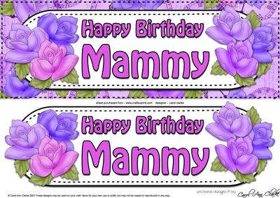 Large Dl Happy Birthday Mammy Quick Card & 3D Decoupage