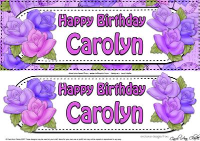 Large Dl Happy Birthday Carolyn Quick Card & 3D Decoupage