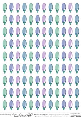 Xmas Light Bulbs 3D Decoupage Sheet