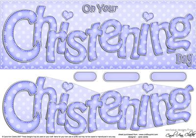 Large Dl Christening Quick Card N 3D Decoupage