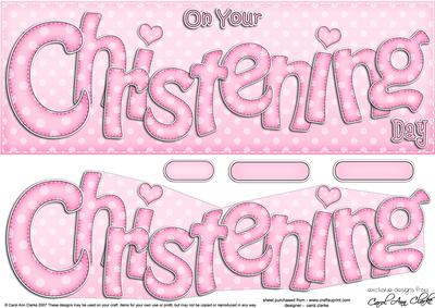 Large Dl Christening Quick Card N 3D Decoupage