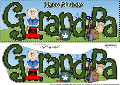 Large Dl Happy Birthday Grandpa Quick Card N 3D Decoupage