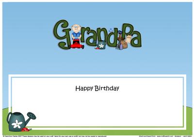 Happy Birthday Grandpa Matching Large Dl Insert