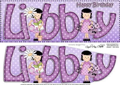 Large Dl Birthday Libby Quick Card N 3D Decoupage