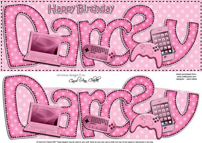 Large Dl Birthday Darcey Quick Card N 3D Decoupage