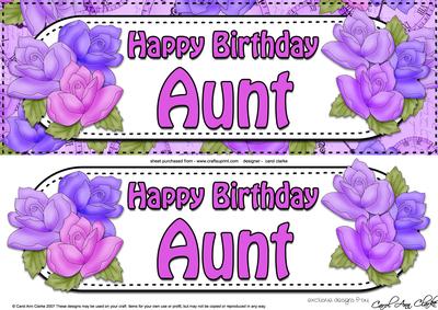 Large Dl Birthday Aunt Quick Card 3D Decoupage