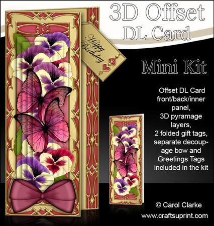 3D Offset Dl Butterflies & Pansies Pyramage Mini Kit