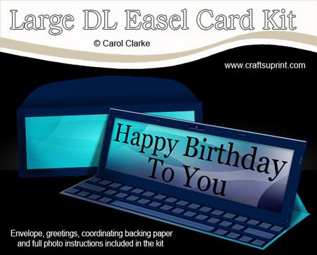Large Dl Birthday Computer Easel Card & Envelope