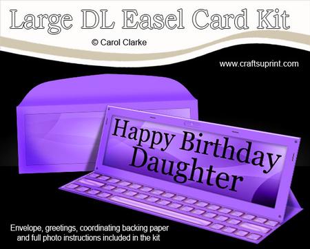 Large Dl Birthday Daughter Computer Easel Card & Envelope