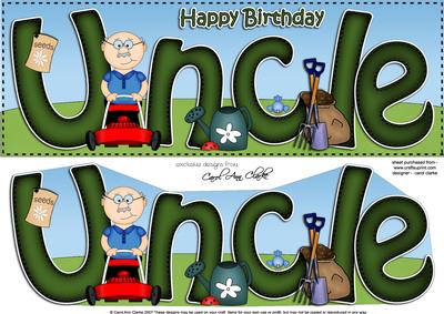 Large Dl Happy Birthday Uncle Quick Card & 3D Decoupage