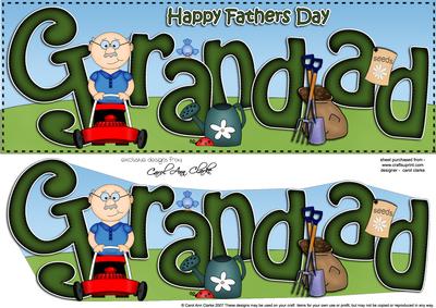 Large Dl Fathers Day Grandad Quick Card & 3D Decoupage
