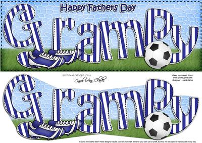 Large Dl Fathers Day Grampy Quick Card & 3D Decoupage