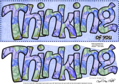 Large Dl Thinking of You Quick Card & 3D Decoupage