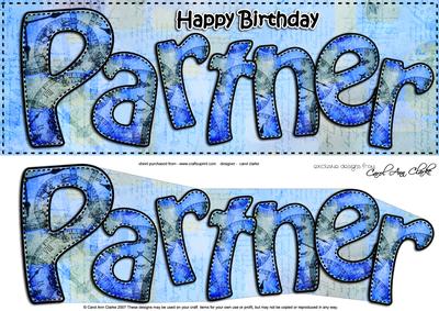 Large Dl Happy Birthday Partner Quick Card & 3D Decoupage