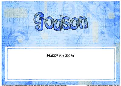 Happy Birthday Godson Matching Large Dl Insert