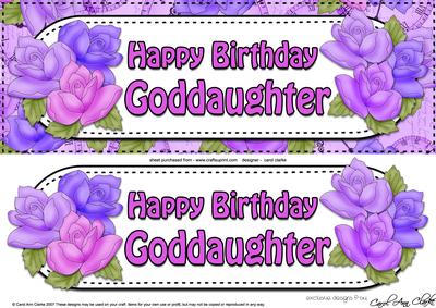 Large Dl Birthday Goddaughter Quick Card & 3D Decoupage
