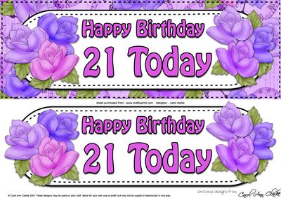 Large Dl Birthday 21 Today Quick Card & 3D Decoupage
