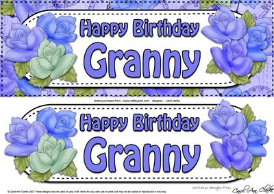 Large Dl Birthday Granny Quick Card & 3D Decoupage