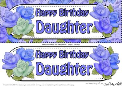 Large Dl Happy Birthday Daughter Quick Card & 3D Decoupage