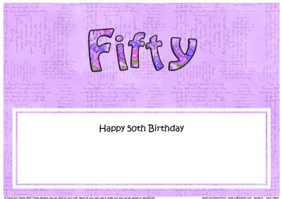 Happy Birthday Fifty Matching Large Dl Insert