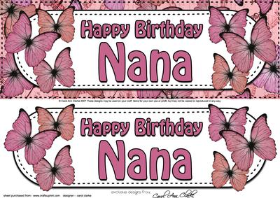 Large Dl Happy Birthday Nana Quick Card & 3D Decoupage