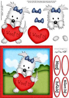 Jess the Westie's Heart Quick Card & 3D Decoupage
