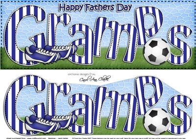 Large Dl Happy Fathers Day Gramps Card & 3D Decoupage