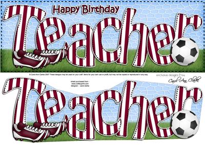 Large Dl Thank You Teacher Card & 3D Decoupage