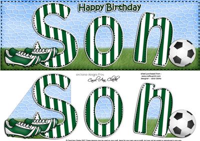 Large Dl Happy Birthday Son Card & 3D Decoupage
