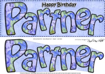 Large Dl Happy Birthday Partner Card & 3D Decoupage