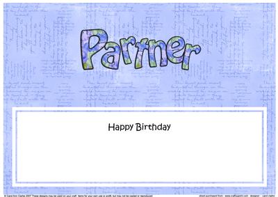 Happy Birthday Partner Matching Large Dl Insert