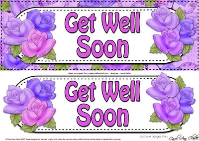 Large Dl Get Well Soon Quick Card & 3D Decoupage