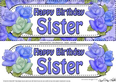 Large Dl Happy Birthday Sister Quick Card & 3D Decoupage