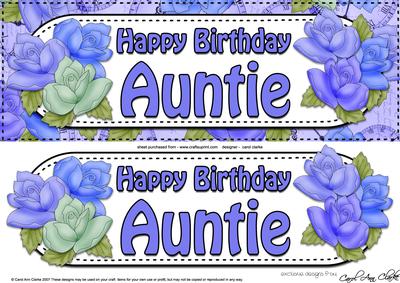 Large Dl Happy Birthday Auntie Quick Card & 3D Decoupage