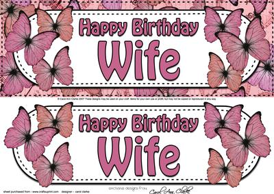 Large Dl Happy Birthday Wife Quick Card & 3D Decoupage