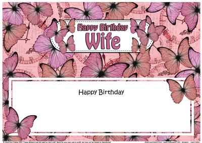 Happy Birthday Wife Matching Large Dl Insert