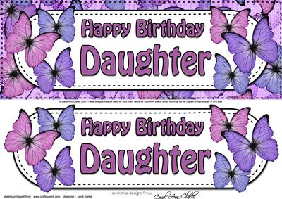 Large Dl Happy Birthday Daughter Quick Card & 3D Decoupage