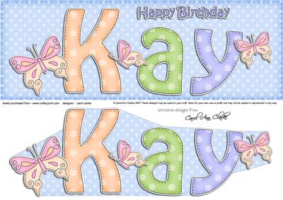 Large Dl Happy Birthday Kay Quick Card & 3D Decoupage