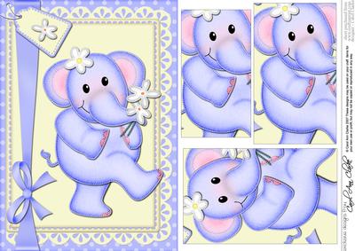 A5 Lola Elephant's Flowers Pyramage Topper