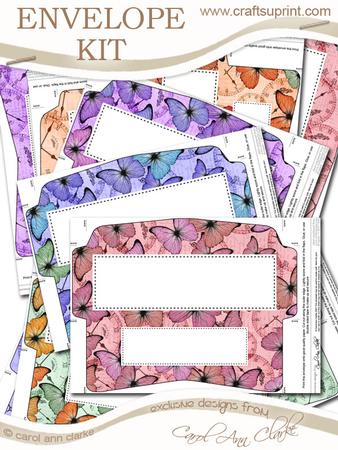 10 Mini Dl (80 x 215mm) Butterfly Time Envelope Kit