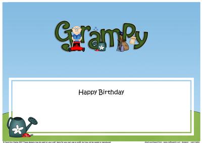 Happy Birthday Grampy Matching Large Dl Insert