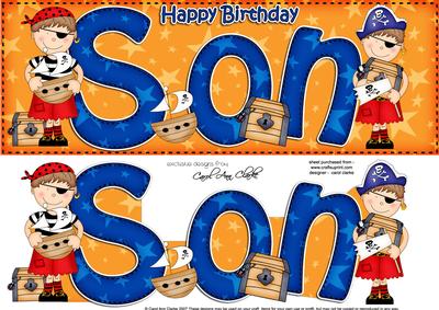 Large Dl Happy Birthday Son Quick Card & 3D Decoupage