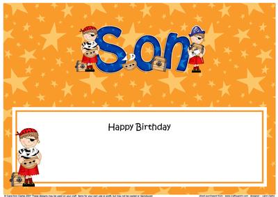 Happy Birthday Son Matching Large Dl Insert