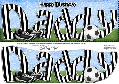 Large Dl Happy Birthday Daddy Quick Card & 3D Decoupage