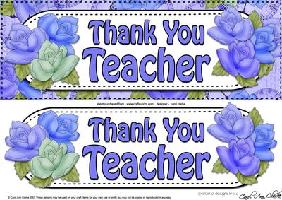 Large Dl Thank You Teacher Card & 3D Decoupage