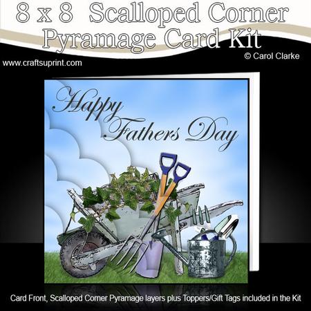 8 x 8 Gardening Fathers Day Scalloped Corner Kit